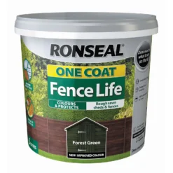 Ronseal One Coat Fence Life Paint Forest Green - 5L -Sandtex Home Sales Store 12804806 1674942086688356