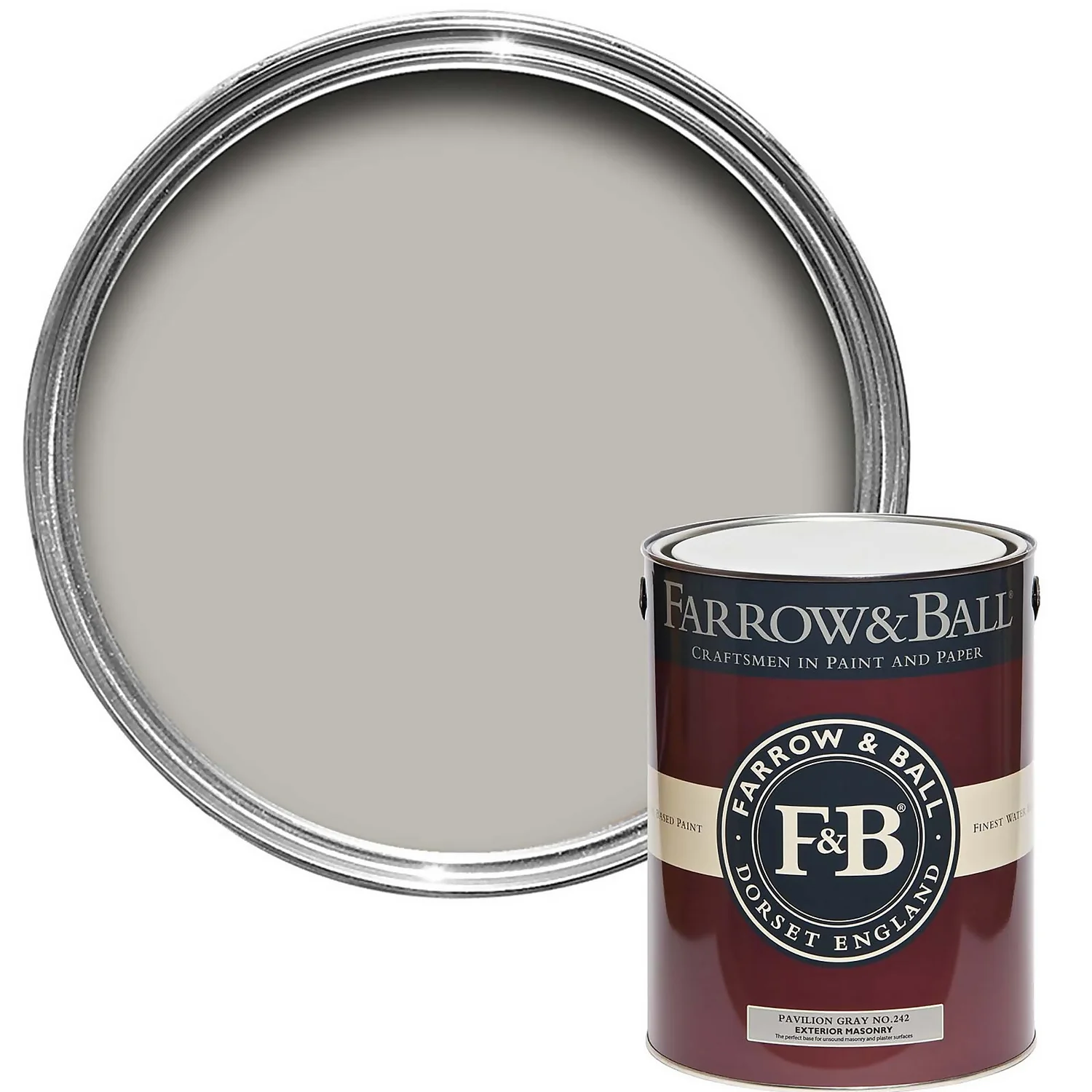Farrow & Ball Exterior Masonry Paint Pavilion Gray - 5L 1 Farrow & Ball Exterior Masonry Paint Pavilion Gray - 5L