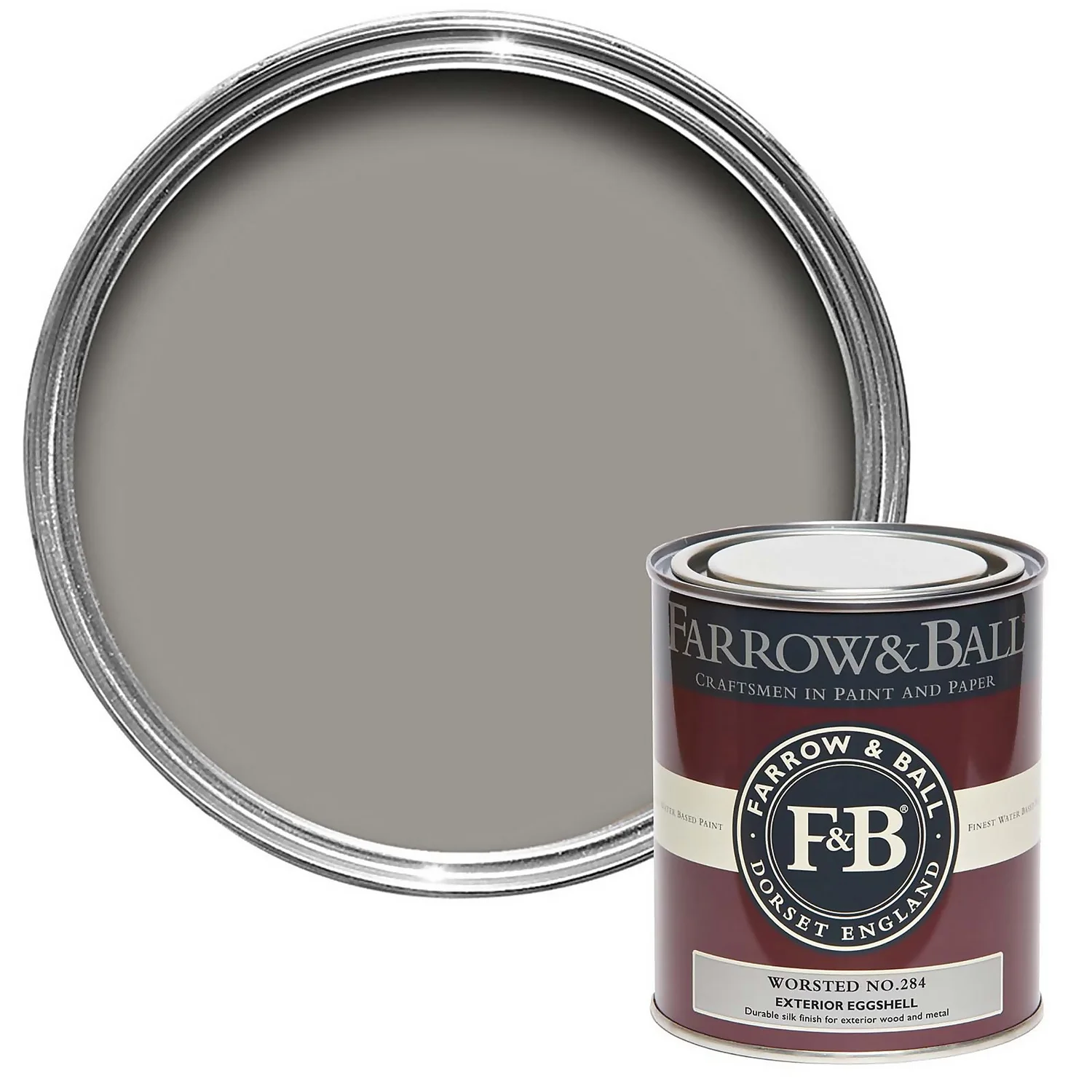 Farrow & Ball Exterior Eggshell Paint Worsted - 750ml 1 Farrow & Ball Exterior Eggshell Paint Worsted - 750ml