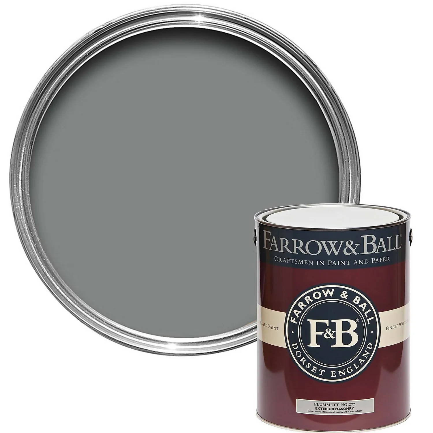 Farrow & Ball Exterior Masonry Paint Plummett - 5L 1 Farrow & Ball Exterior Masonry Paint Plummett - 5L