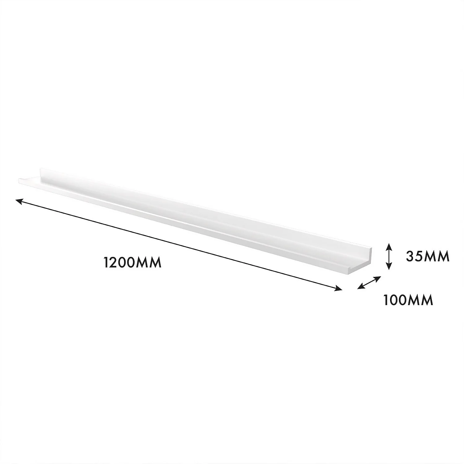 Flexi Storage Decorative Shelving Photo Shelf - White Matt - 1200x35x100mm 4 Flexi Storage Decorative Shelving Photo Shelf - White Matt - 1200x35x100mm - Image 4