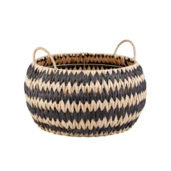 Black Round Flatweave Baskets - Set Of 3 -Sandtex Home Sales Store 12829226 1544832981961198