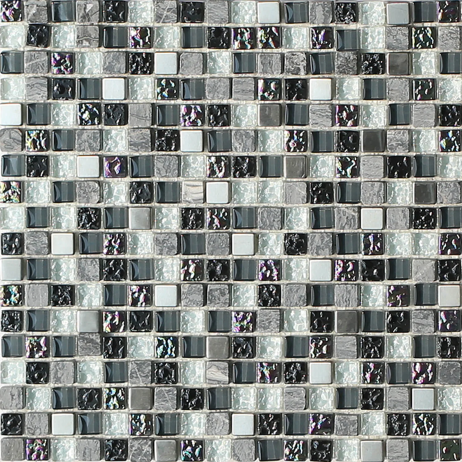 House Of Mosaics Petrol Marble Mix Mosaic Tile - 300 X 300mm 2 House Of Mosaics Petrol Marble Mix Mosaic Tile - 300 X 300mm - Image 2