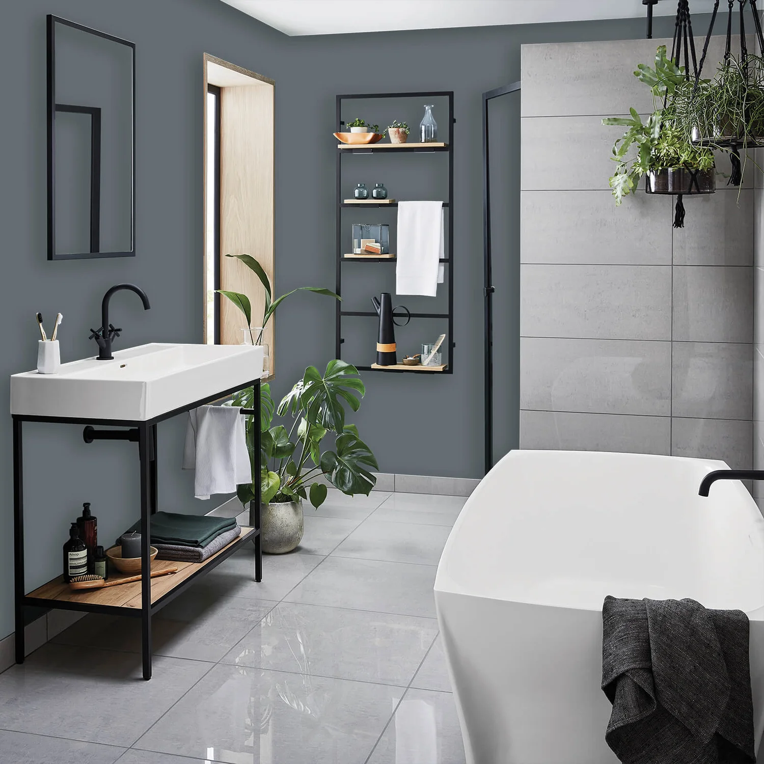 Homebase Bathroom Mid Sheen Paint - Thunder 2.5L 3 Homebase Bathroom Mid Sheen Paint - Thunder 2.5L - Image 3
