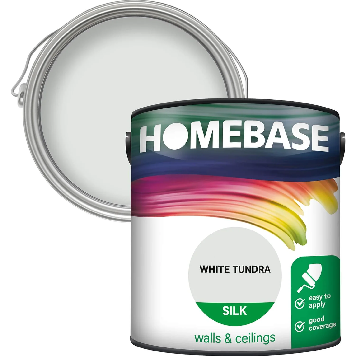 Homebase Silk Emulsion Paint White Tundra - 2.5L 1 Homebase Silk Emulsion Paint White Tundra - 2.5L