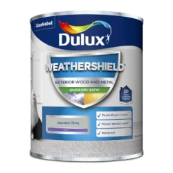 Dulux Weathershield Quick Dry Satin Paint Garden Grey - 750ml -Sandtex Home Sales Store 12836926 1744832982999186