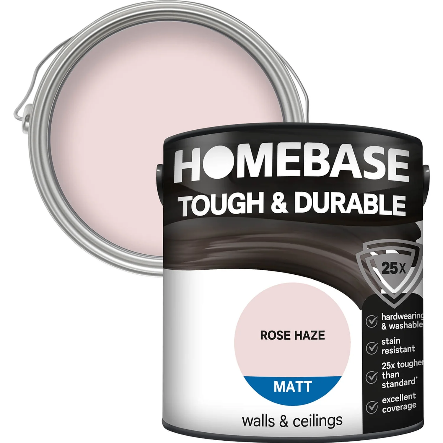 Homebase Tough & Durable Matt Paint Rose Haze - 2.5L 1 Homebase Tough & Durable Matt Paint Rose Haze - 2.5L