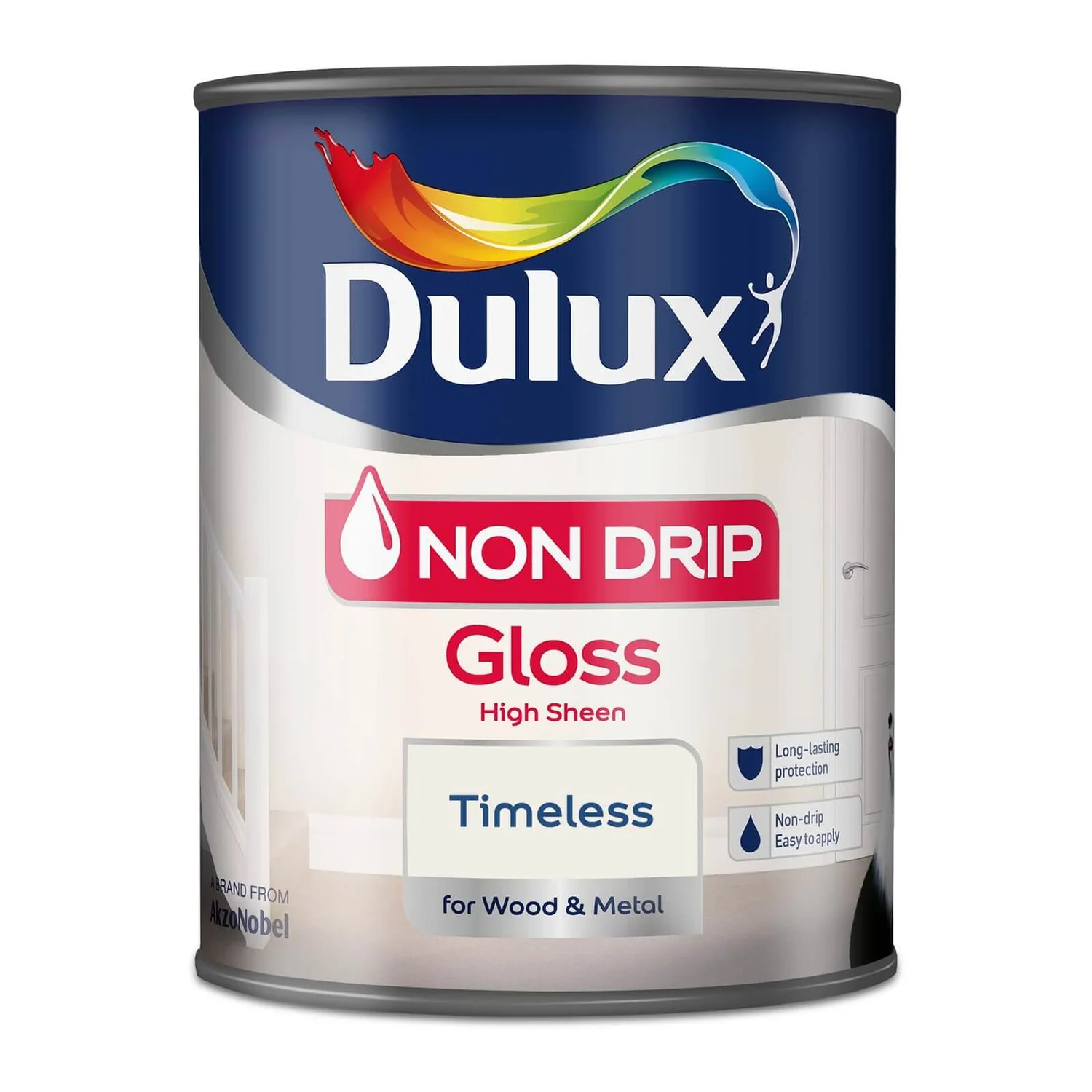 Dulux Non Drip Gloss Paint - Timeless - 750ml 4 Dulux Non Drip Gloss Paint - Timeless - 750ml - Image 4