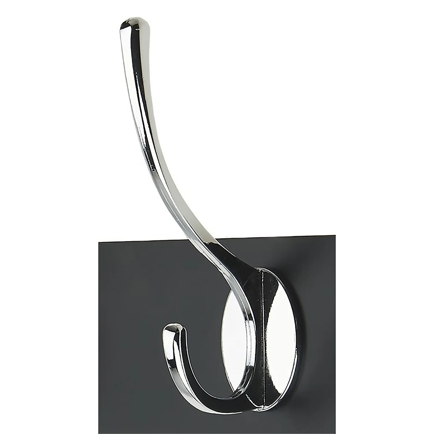 4 Victorian Chrome Hooks On Black Bloc Board 4 4 Victorian Chrome Hooks On Black Bloc Board - Image 4