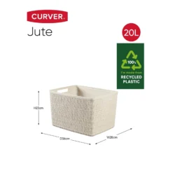 Curver Jute Large Basket - 20L - Off White -Sandtex Home Sales Store 12840437 7504833167405871