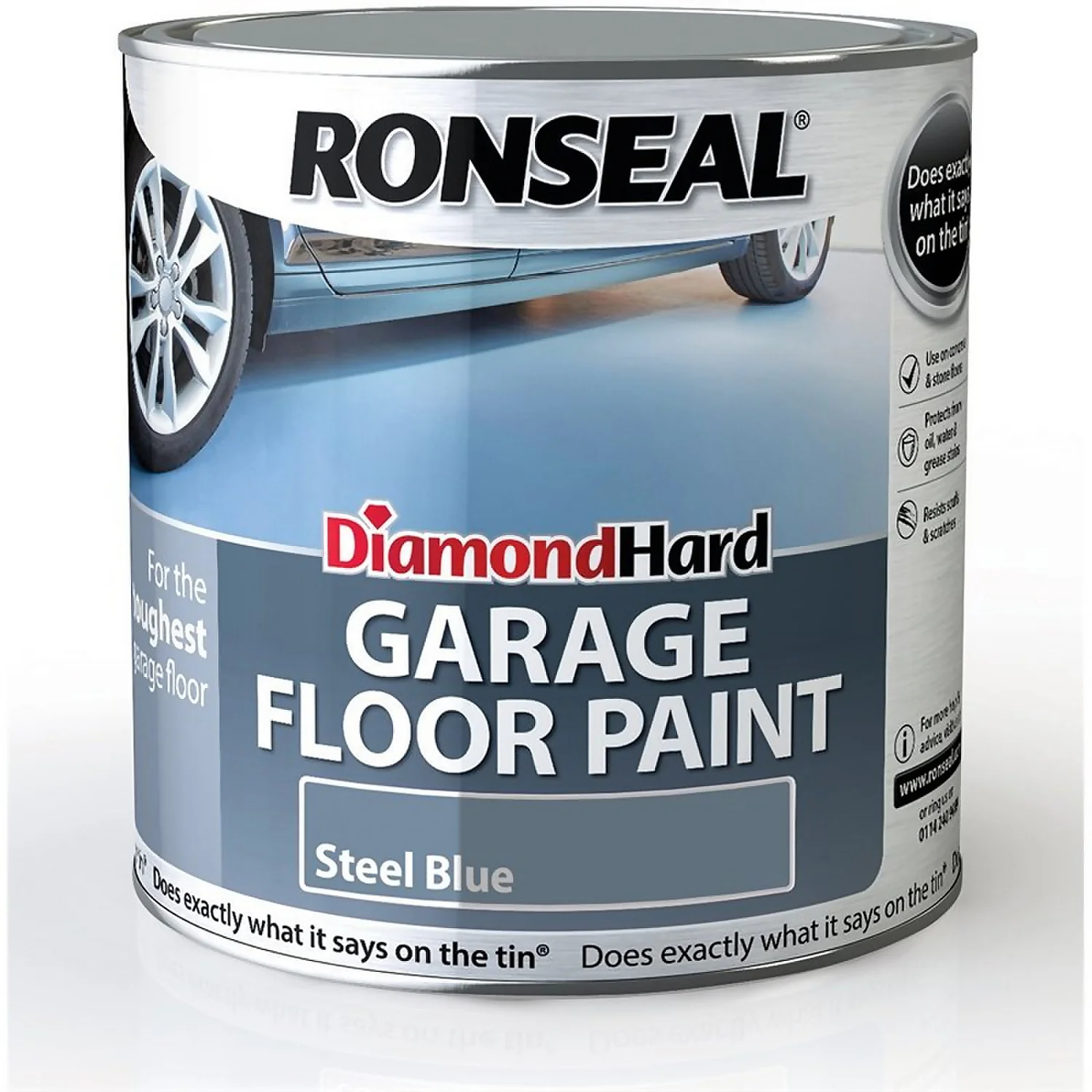 Ronseal Diamond Hard Steel Blue - Garage Floor Paint - 2.5L 1 Ronseal Diamond Hard Steel Blue - Garage Floor Paint - 2.5L