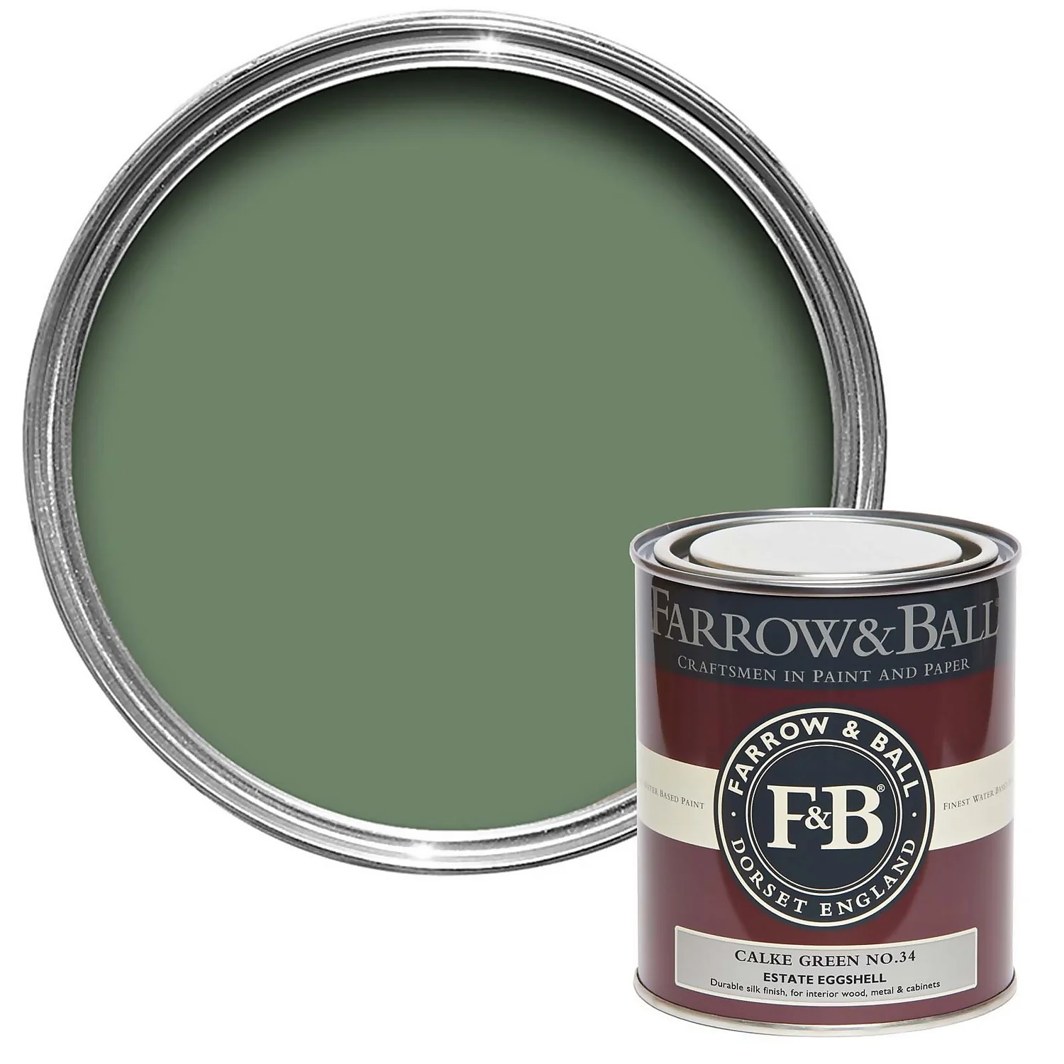 Farrow & Ball Estate Eggshell Calke Green - 750ml 1 Farrow & Ball Estate Eggshell Calke Green - 750ml