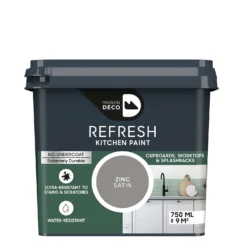Maison Deco Refresh Kitchen Cupboards, Worktops & Splashbacks Paint Zinc - 750ml