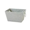 Neutral Herringbone Medium Storage Basket