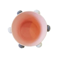 Round Cotton Rope Blush Pom Pom Basket -Sandtex Home Sales Store 12886596 9294857031512957