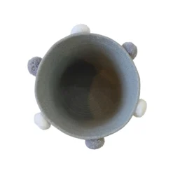Round Cotton Rope Grey Pom Pom Basket -Sandtex Home Sales Store 12886597 1874857031618479