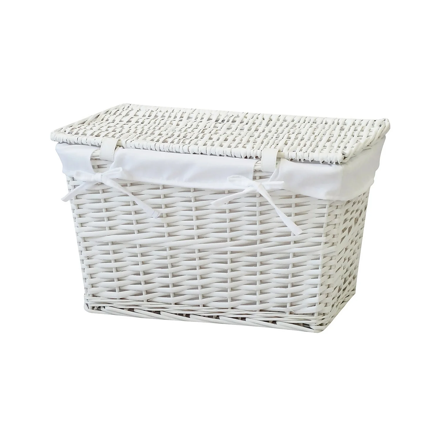 White Willow Lined Medium Storage Basket 2 White Willow Lined Medium Storage Basket - Image 2