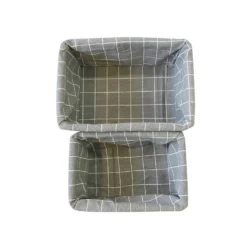 Set Of 2 Grey Willow Lined Baskets -Sandtex Home Sales Store 12886613 1744857031765047