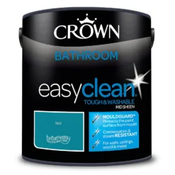 Crown Easyclean® Mouldguard+ Bathroom Mid Sheen Washable Multi Surface Paint Teal® - 2.5L -Sandtex Home Sales Store 12886785 1454853416092270