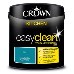 Crown Easyclean®Greaseguard+ Kitchen Matt Washable Multi Surface Paint Teal® - 2.5L -Sandtex Home Sales Store 12886982 7834853416741434
