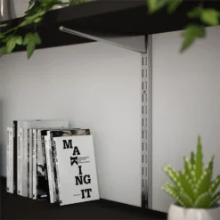 Twin Slot Shelving Kit - 1600mm Krome Twinslot And 120mm Brackets - Chrome Effect -Sandtex Home Sales Store 12888689 9434843283631975