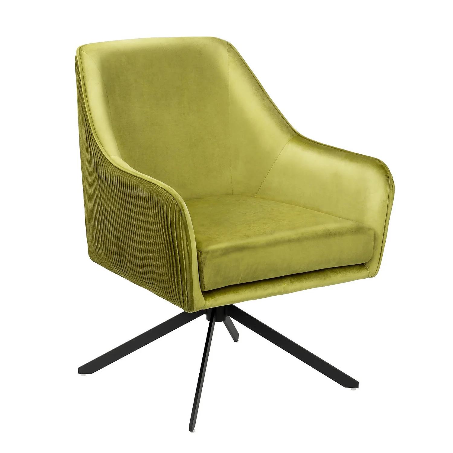 Pia Pleat Swivel Chair - Olive 1 Pia Pleat Swivel Chair - Olive