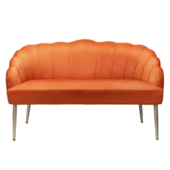 Sophia Scallop Occasional Sofa - Burnt Orange 9 Sophia Scallop Occasional Sofa - Burnt Orange -Sandtex Home Sales Store 13222766 1964920057576972