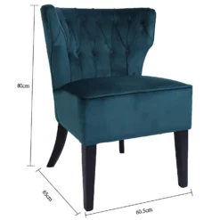 Sadie Velvet Accent Chair - Aegean Blue -Sandtex Home Sales Store 13223769 1444958840774388