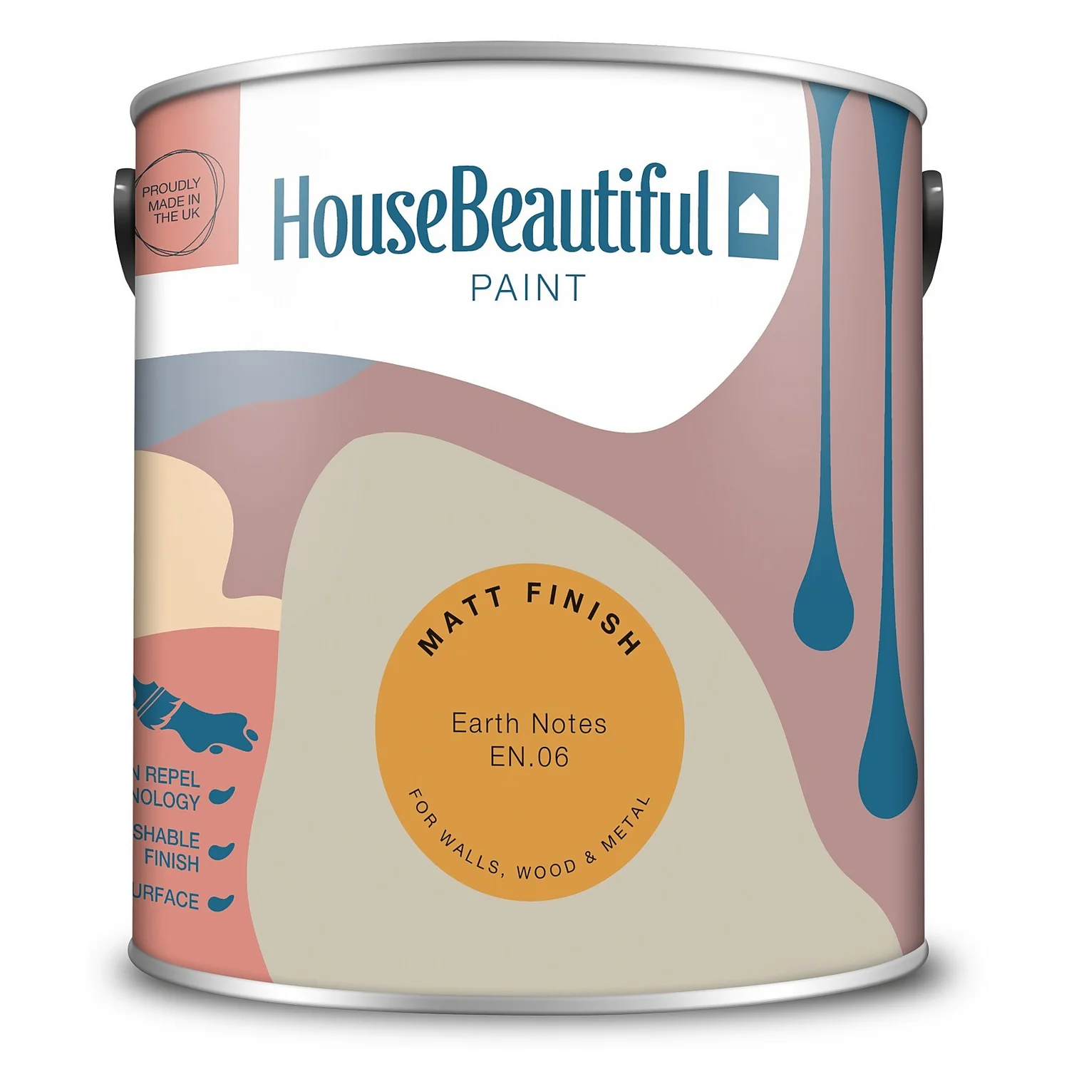 House Beautiful Durable Matt Emulsion Multi-Surface Paint Earth Notes EN.06 - 2.5L 6 House Beautiful Durable Matt Emulsion Multi-Surface Paint Earth Notes EN.06 - 2.5L - Image 6