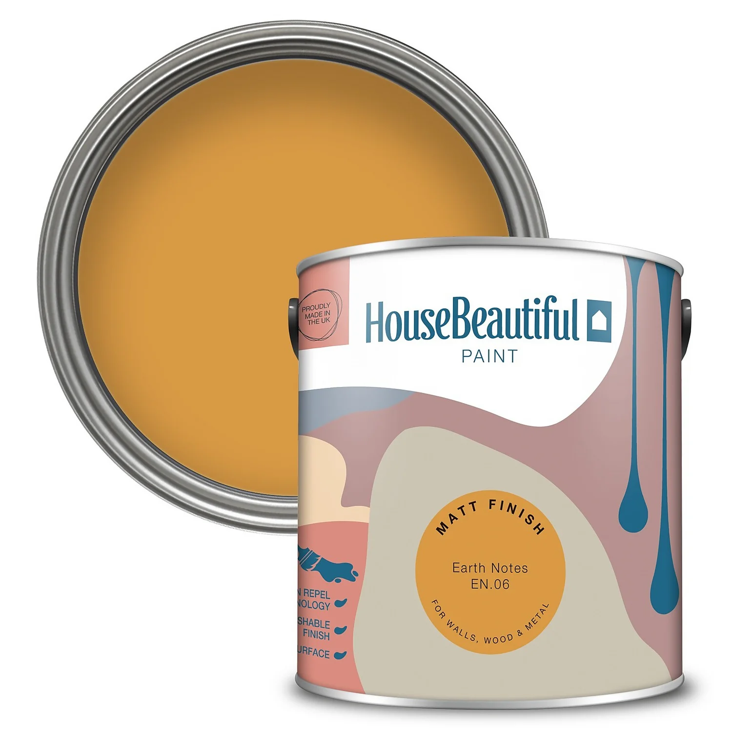 House Beautiful Durable Matt Emulsion Multi-Surface Paint Earth Notes EN.06 - 2.5L 1 House Beautiful Durable Matt Emulsion Multi-Surface Paint Earth Notes EN.06 - 2.5L