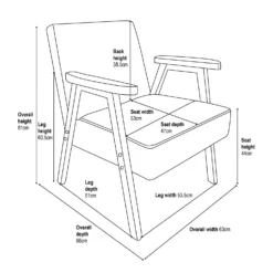 Alex Mid Century Armchair - Ochre -Sandtex Home Sales Store 13514419 1045061732415674