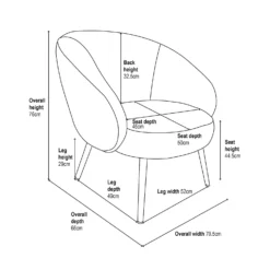 Bella Occasional Chair - Grey -Sandtex Home Sales Store 13644167 1335018743014399