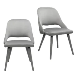 Oliver Upholstered Dining Chairs - Set Of 2 - Grey