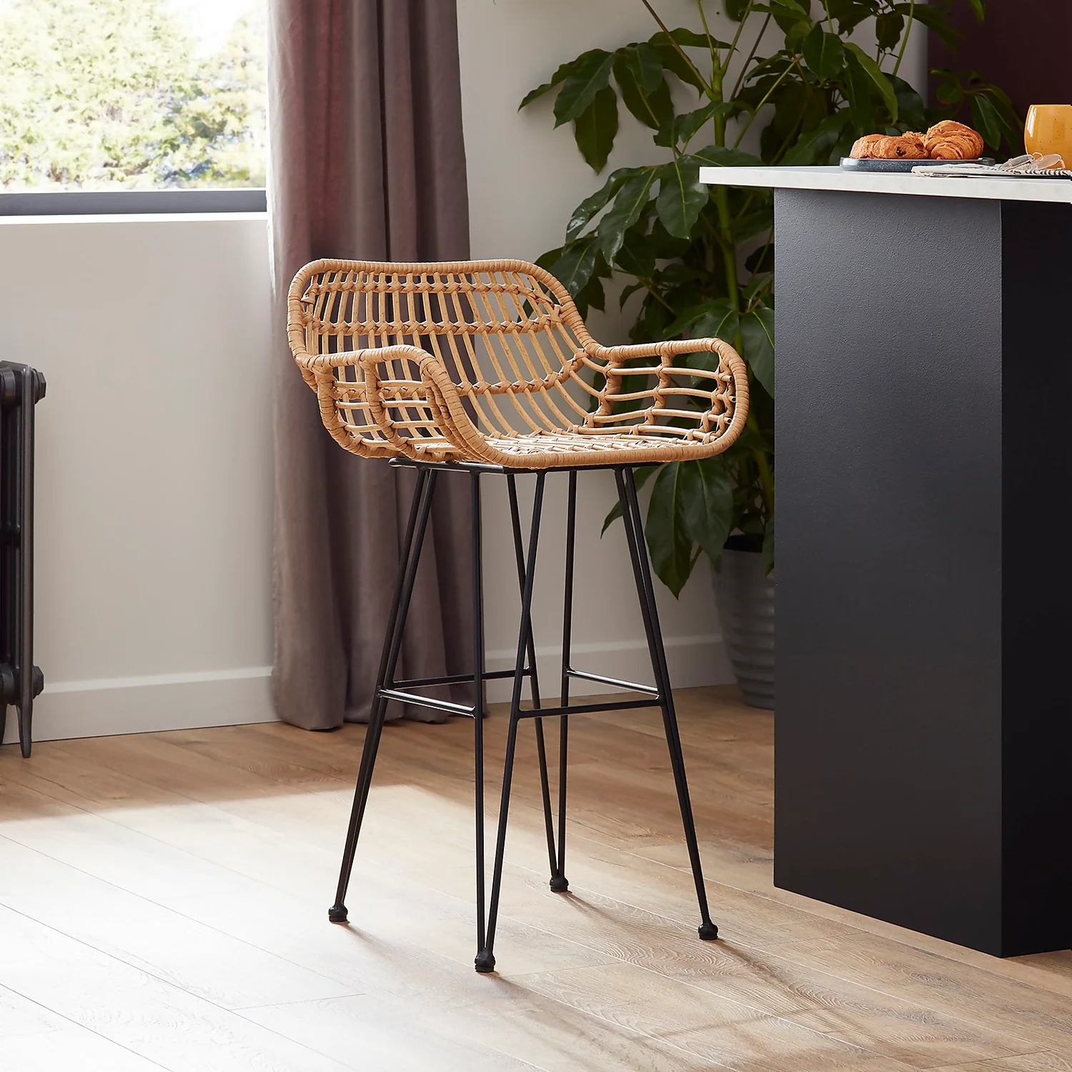 Ronnie Rattan Bar Stool - Set Of 2 2 Ronnie Rattan Bar Stool - Set Of 2 - Image 2