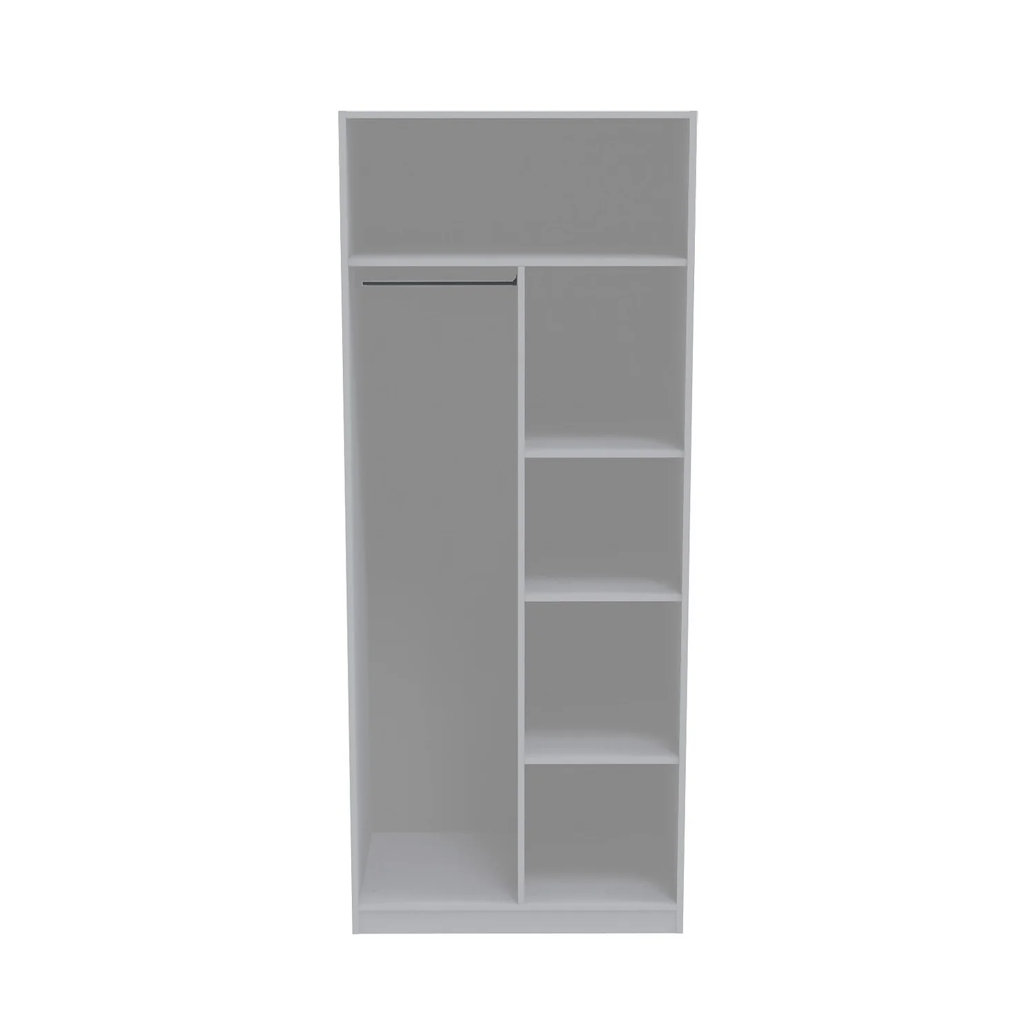 House Beautiful Internal Storage For Double Wardrobe, Dividing Panel, Shelves And Hanging Rail - White 1 House Beautiful Internal Storage For Double Wardrobe, Dividing Panel, Shelves And Hanging Rail - White