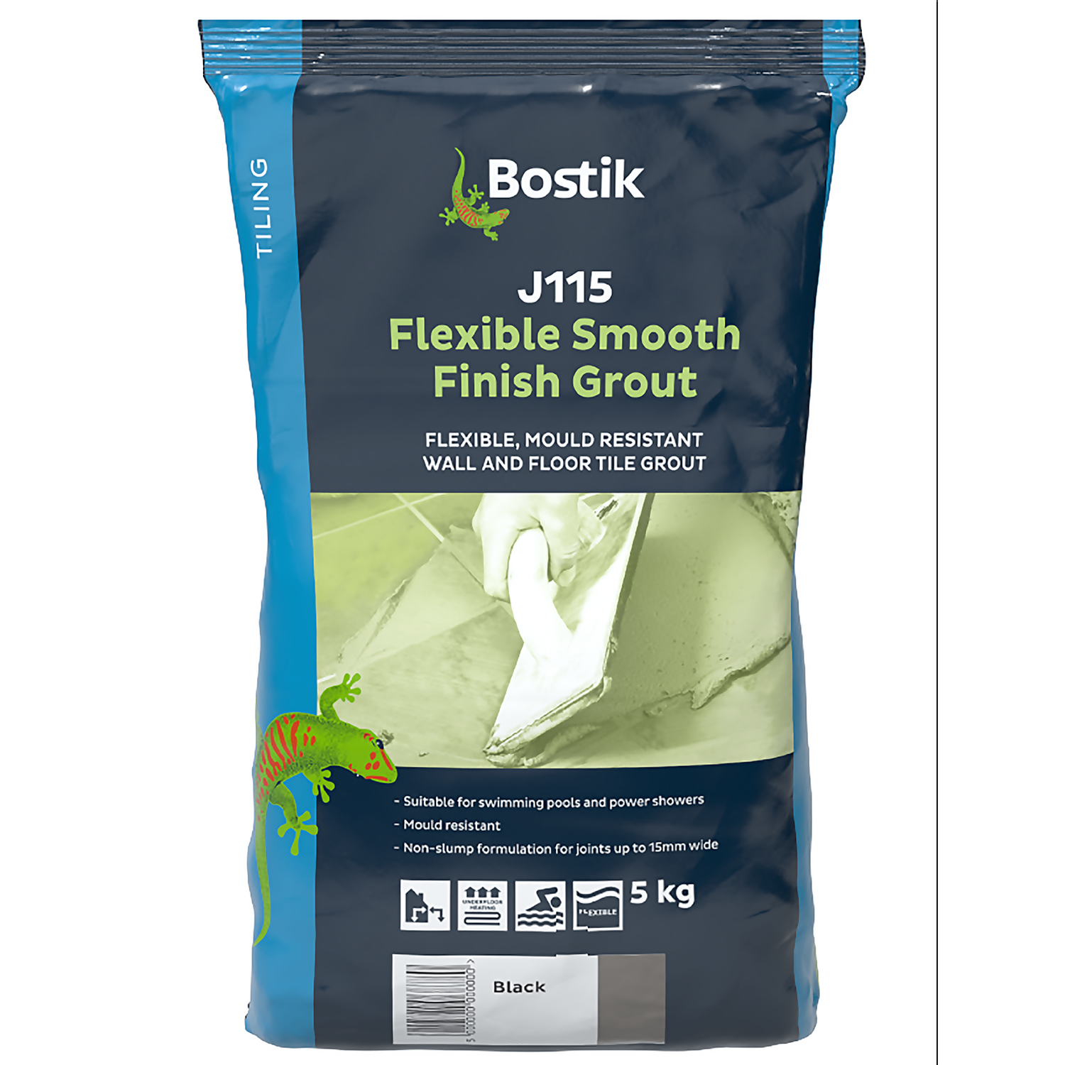 Bostik J115 Flexible Smooth Finish Tile Grout 5kg - Black 1 Bostik J115 Flexible Smooth Finish Tile Grout 5kg - Black