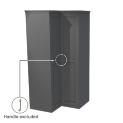 House Beautiful Realm Fitted Look Corner Wardrobe, Grey Carcass - Carbon Grey Shaker Doors (W) 1103mm X (H) 2256mm -Sandtex Home Sales Store 13999984 2105014911557640